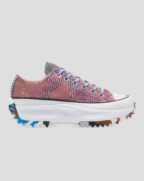 Converse Run Star Hike Knit Print Orange Pink Sko Danmark - Converse Lave Sneakers Herre - 85174KHED